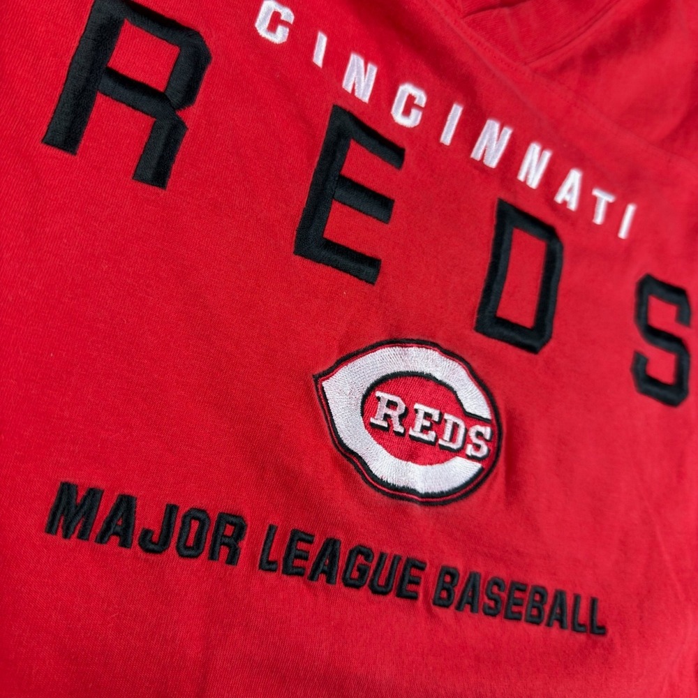 Vintage Cincinnati Reds MLB Lee Sport V-Neck Jersey T-Shirt M Red‎ Mens - Picture 5 of 10